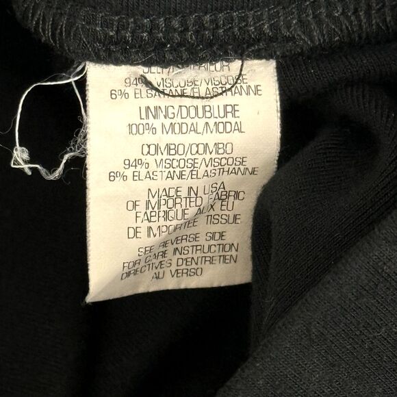 THEORY Quilted Knee Patch Leggings M Black Stretch Knit Pant Comfort Pull On B9 - Picture 6 of 6